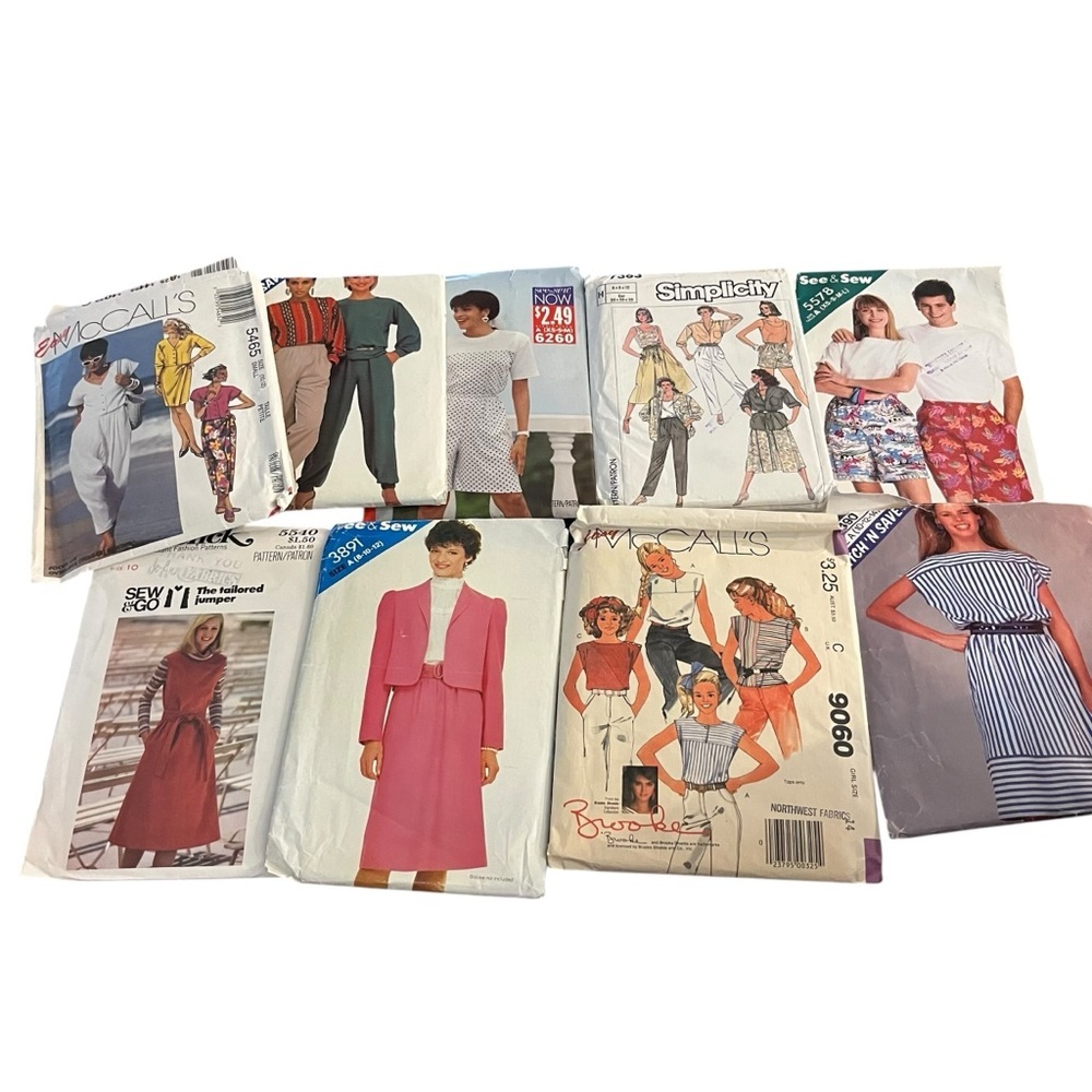 Vintage 80s 90s sewing patterns lot butterick McCall’s simplicity sew retro